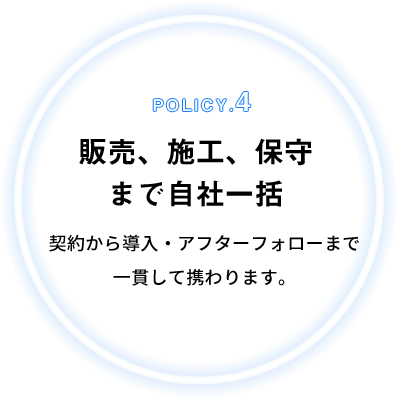 4.販売、施工、保守まで自社一括
